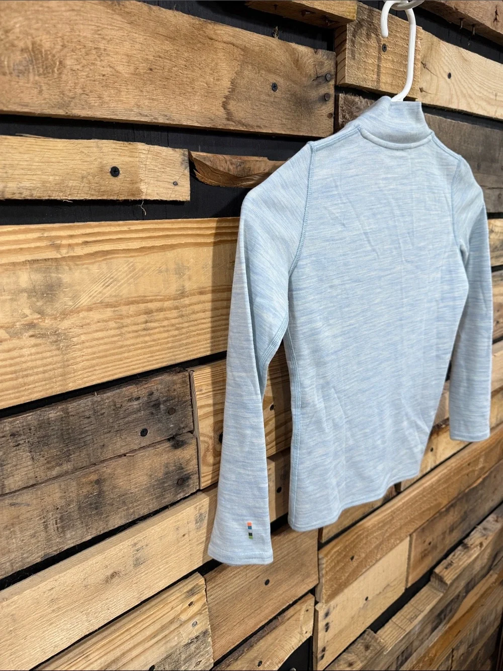 Smartwool Girls Small Merino 250 Base Layer Quarter-Zip Top, Blue